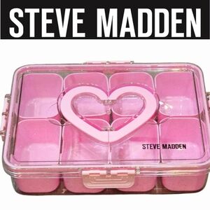 Steve Madden Pink Heart Handle Glitter Infused Food Storage Container